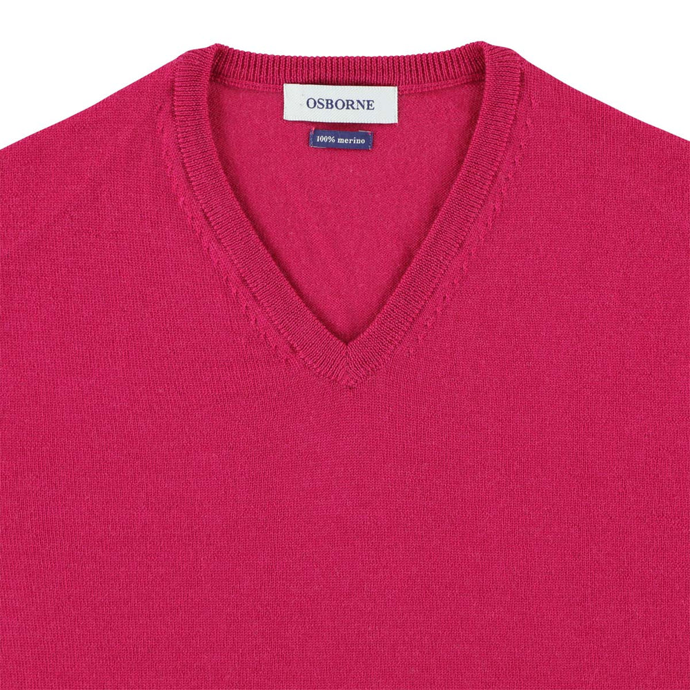 Merino V-neck - Fuchsia