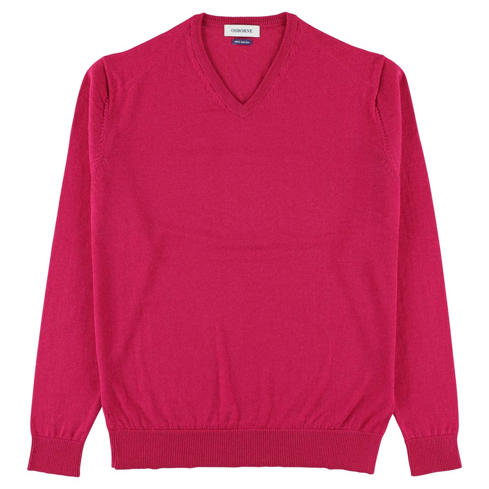 Merino V-neck - Fuchsia