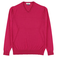 Merino V-neck - Fuchsia