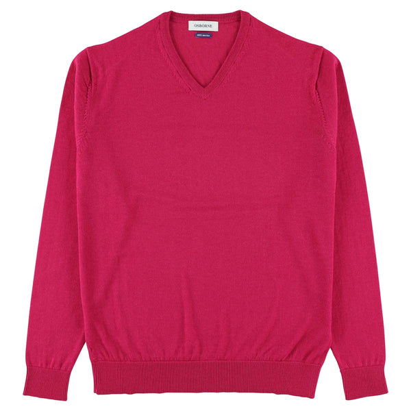 Merino collo a V - Fuchsia