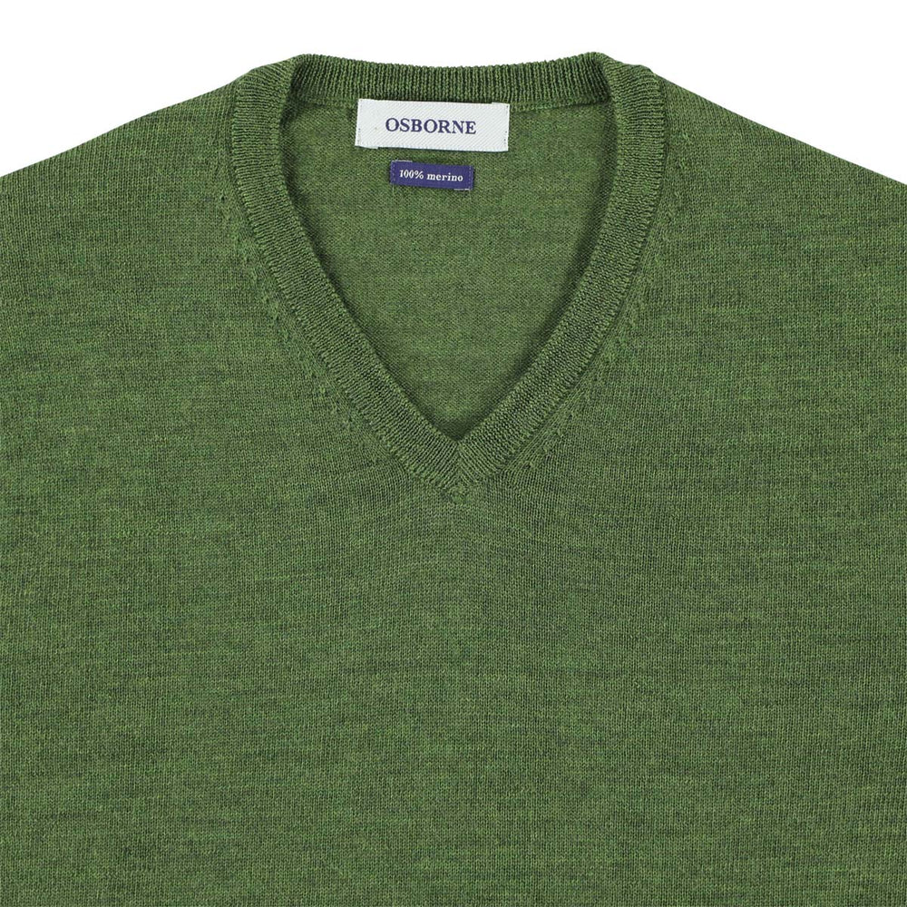 Merino V-Ausschnitt - Khaki
