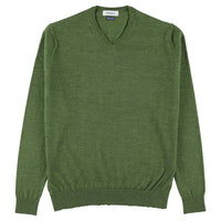 Merino V-Ausschnitt - Khaki