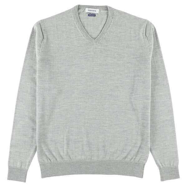 Merino V-neck - Light Grey