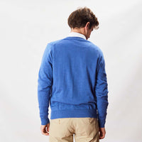 Merino V-neck - Mid Blue