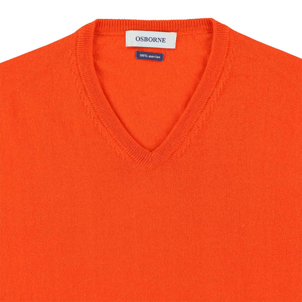 Merino V-neck - Orange