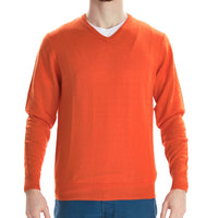 Merino V-Ausschnitt - Orange