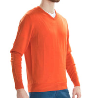 Merino V-Ausschnitt - Orange