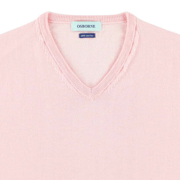 Merino V-neck - Pink