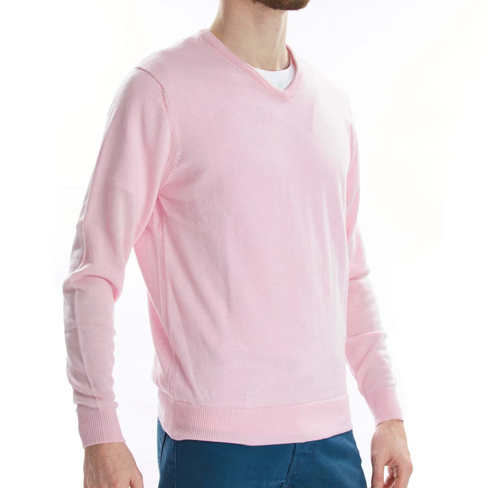 Merino V-Ausschnitt - Pink