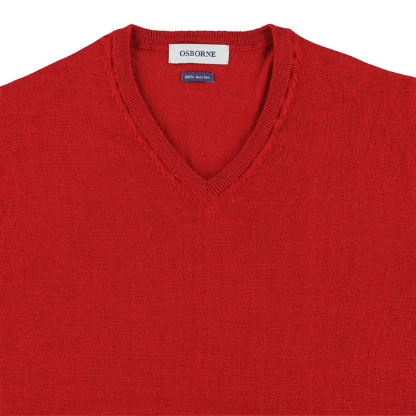 Merino V-neck - Red