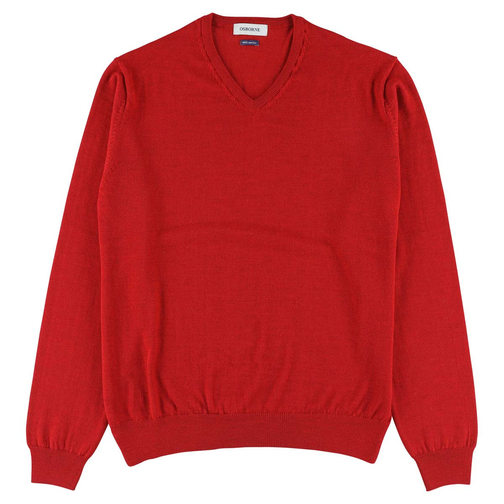 Merino V-neck - Red