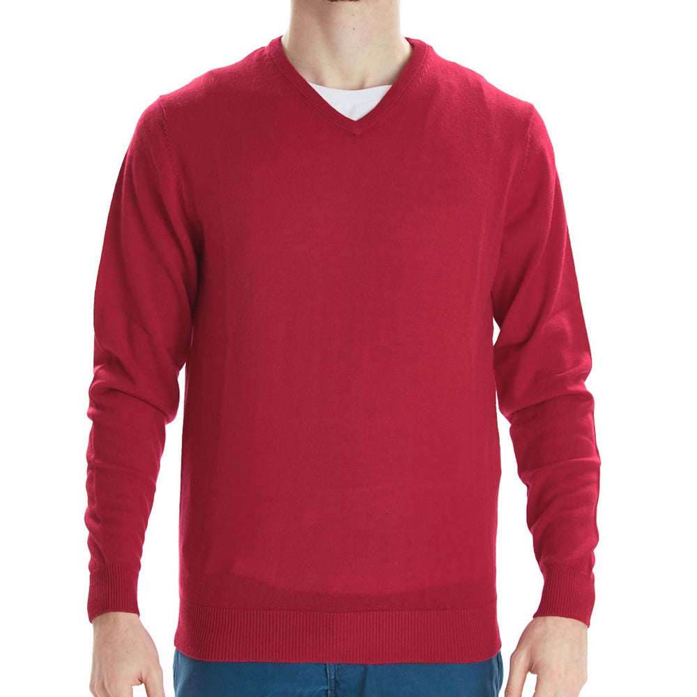 Merino V-neck - Red