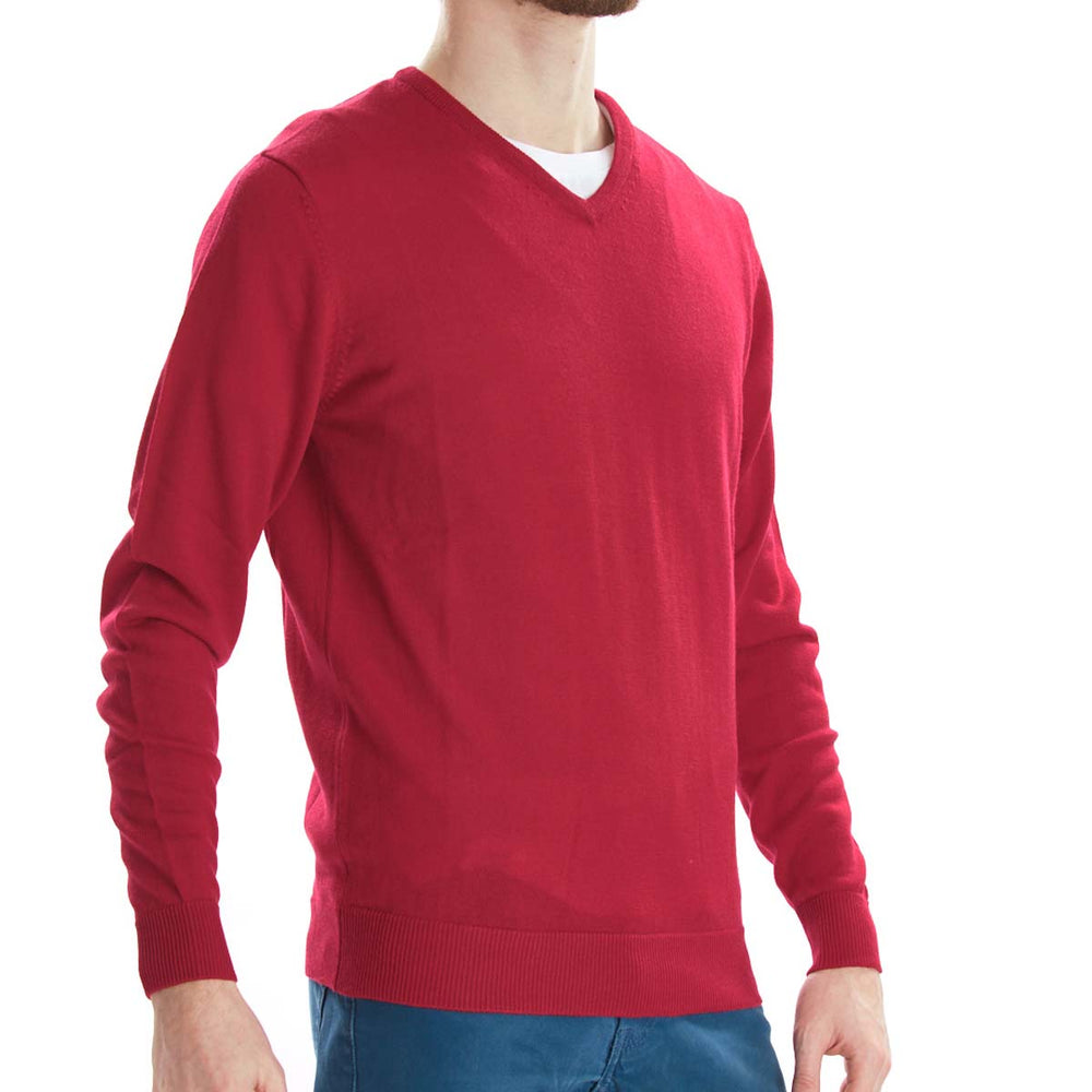 Merino V-neck - Red