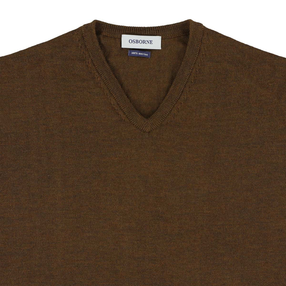 Merino V-neck - Tobacco