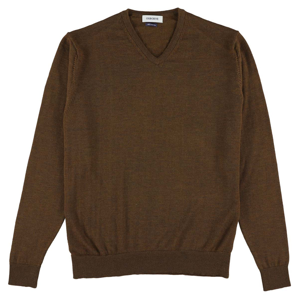 Merino V-neck - Tobacco