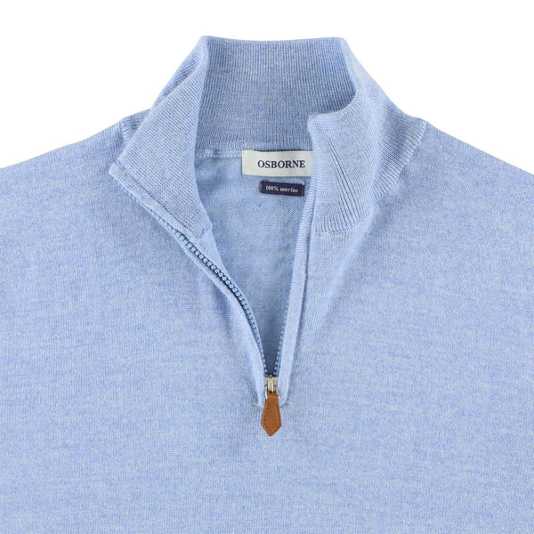 Merino quarter zip - Azur