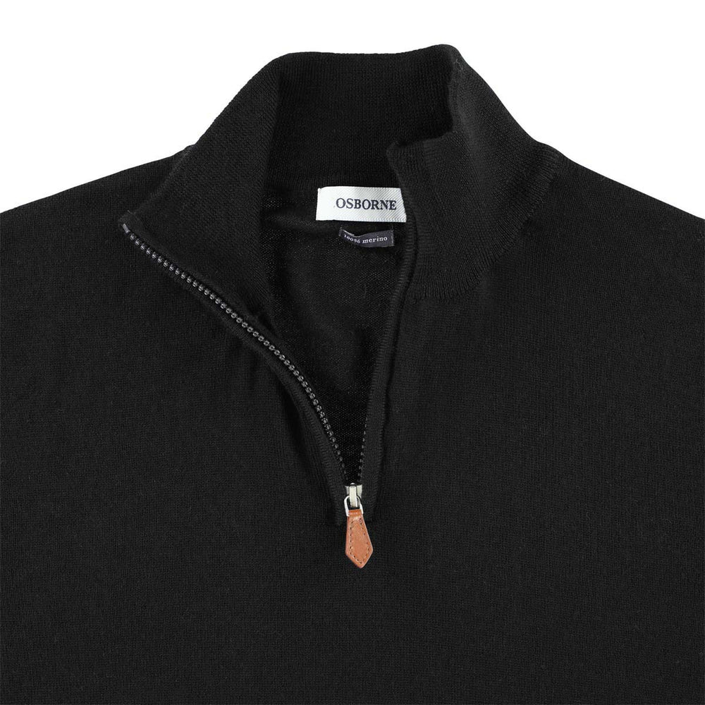 Merino quarter zip - Black