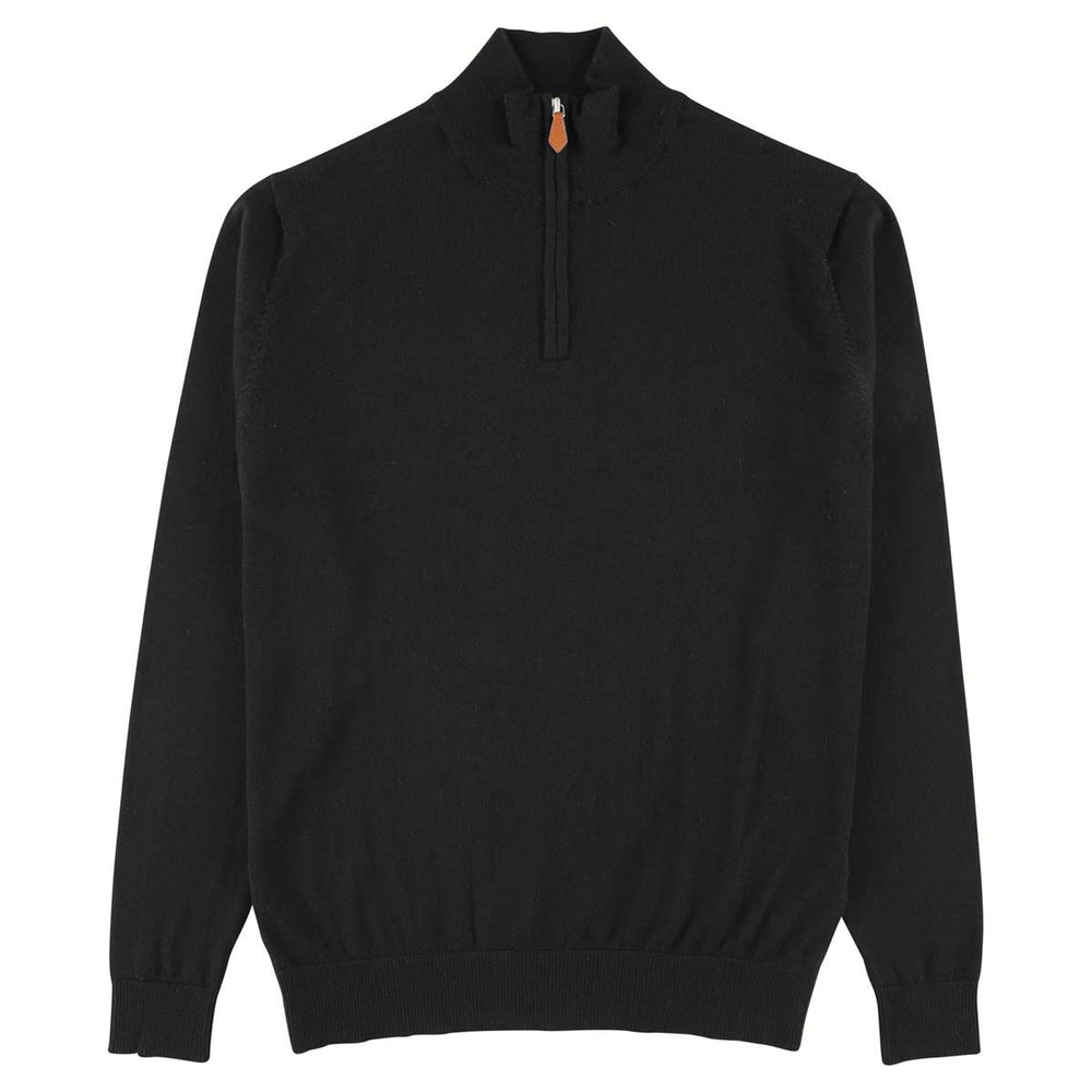 Merino quarter zip - Black