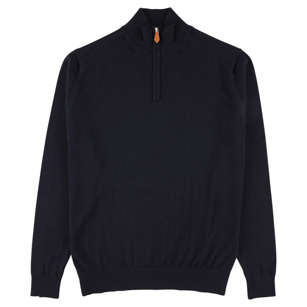 Merino quarter zip - Navy