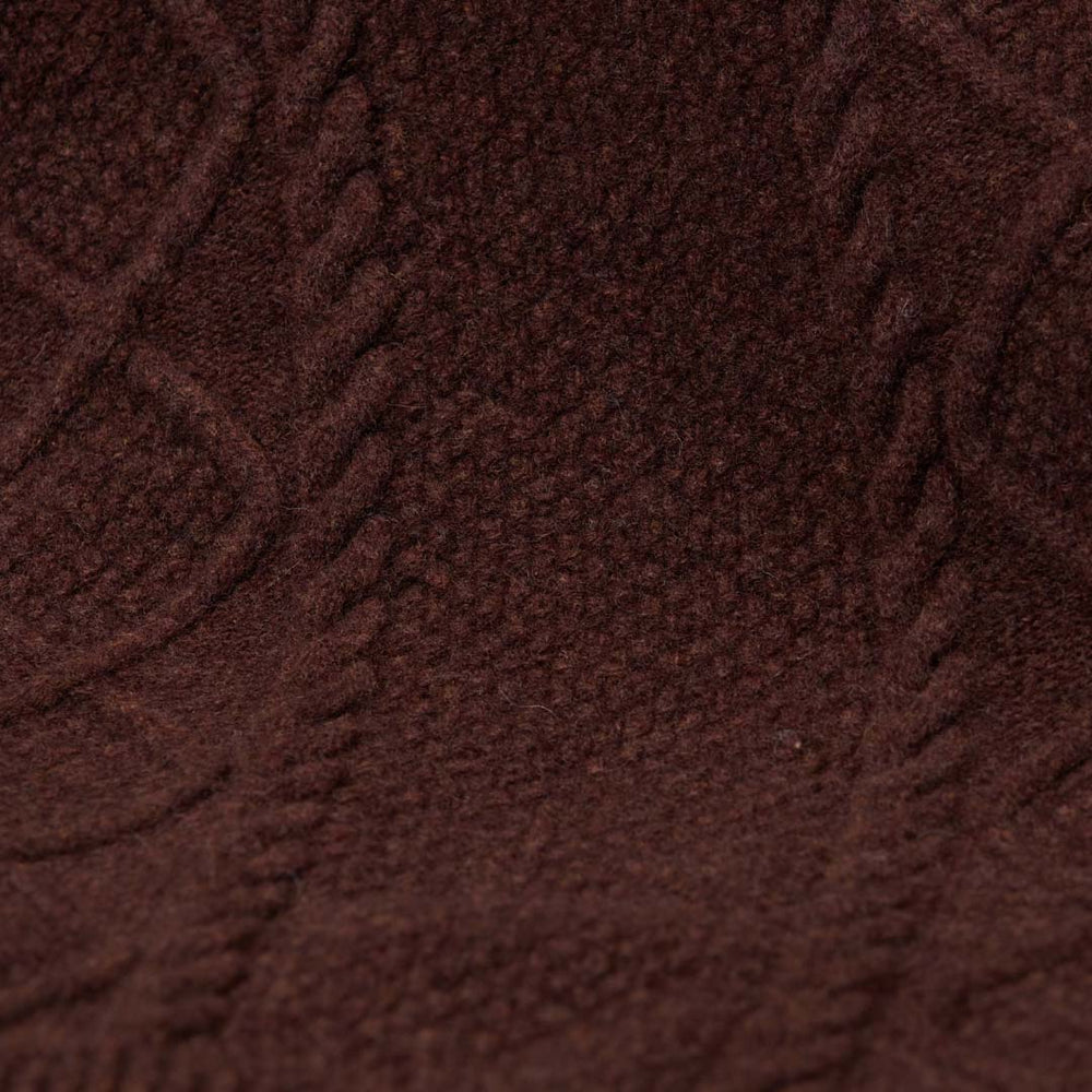 Lambswool large cable crew neck - Hickory 363