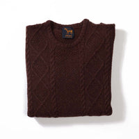 Lambswool large cable crew neck - Hickory 363