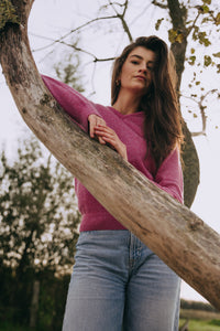 Lambswool V-neck women - Nougat