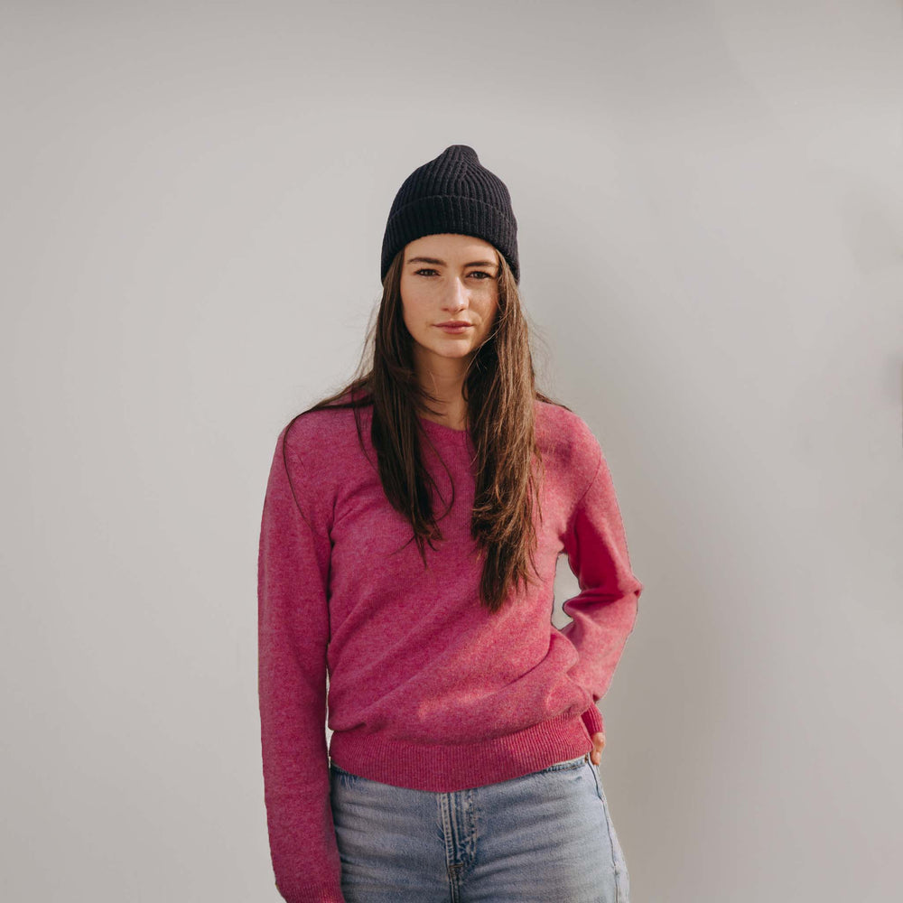 Lambswool V-neck women - Nougat