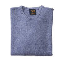 Lambswool molted crew neck - Pale Lavender Blue Lovat
