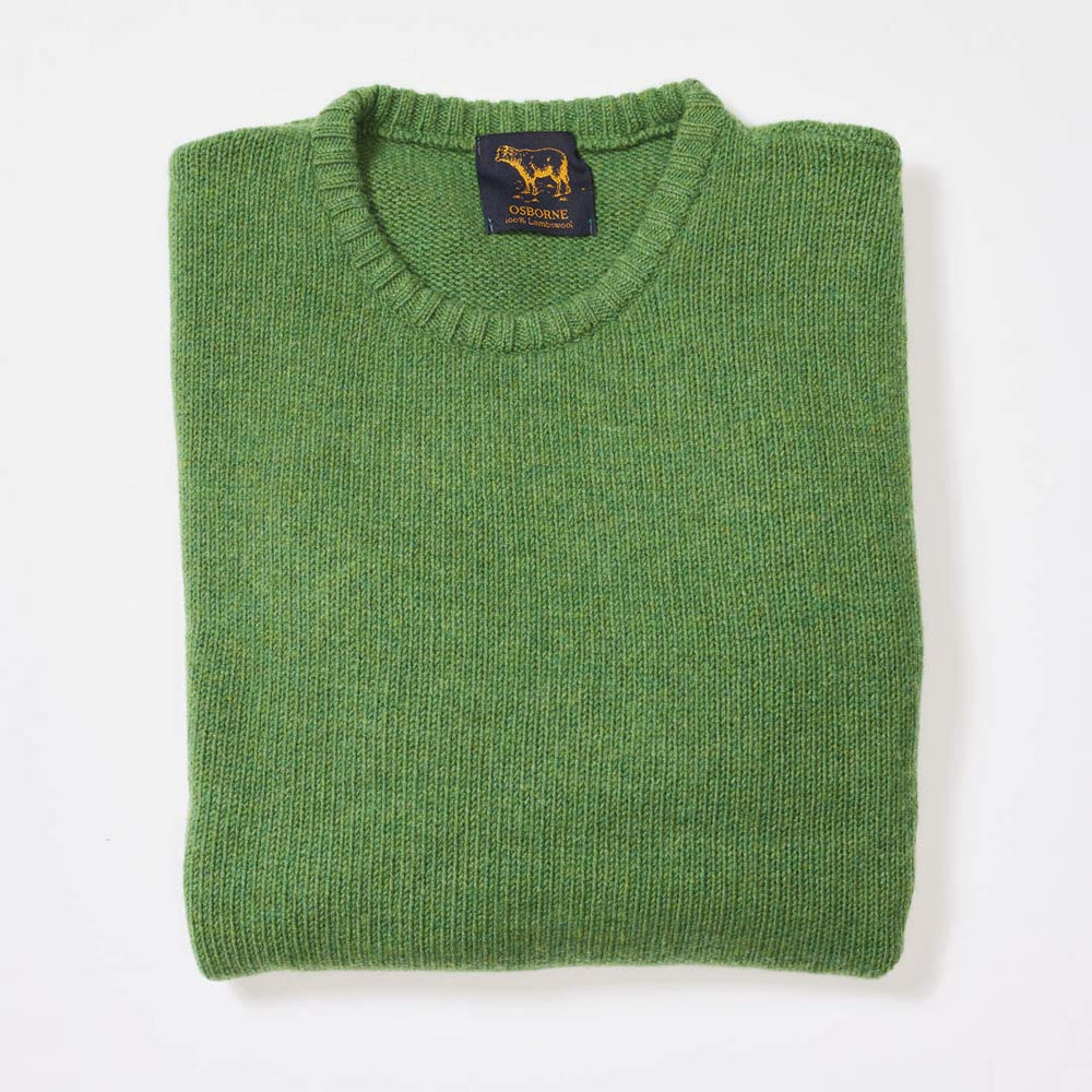 Lambswool molted crew neck - Watercress