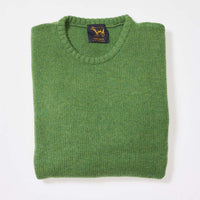 Lambswool molted crew neck - Watercress