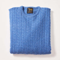 Lambswool small cable crew neck - River