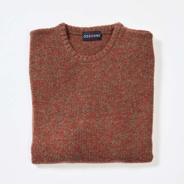 Lambswool molted crew neck - Landscape/Ember