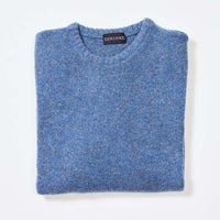 Lambswool molted crew neck - River/Grey Mix