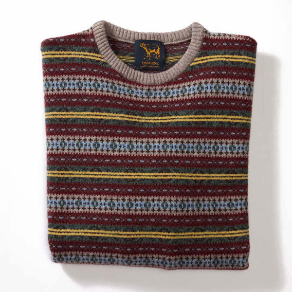 Lambswool Fair Isle crew neck - Col 11