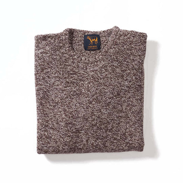 Lambswool molted crew neck - Hickory clay