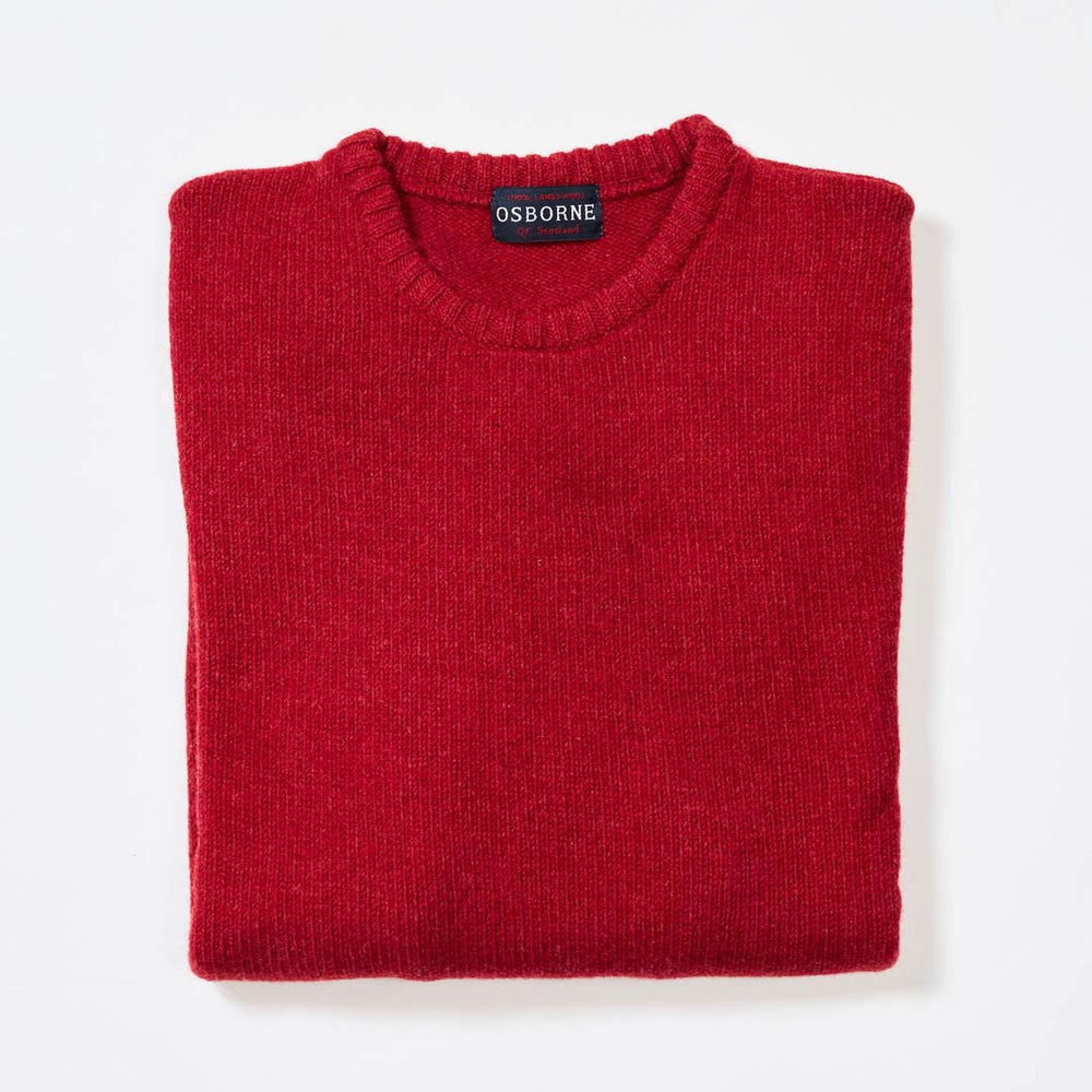 Lambswool molted crew neck - Poppy Melange