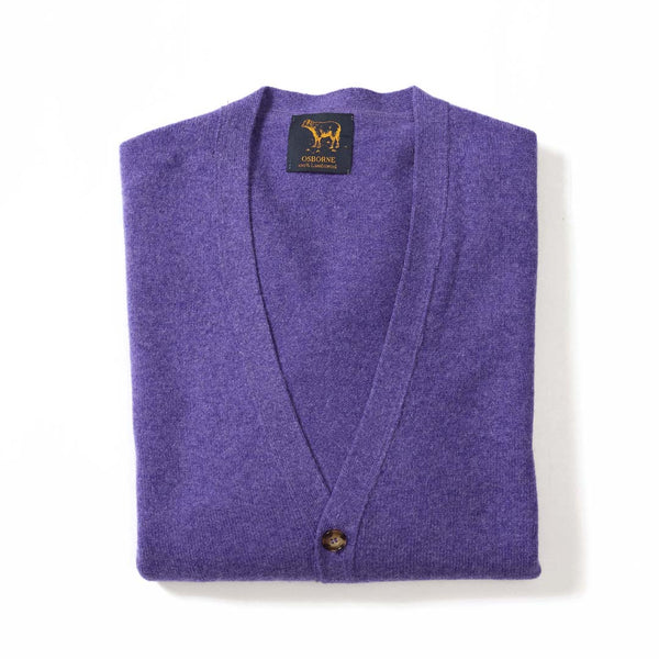Lambswool butonned cardigan - Heliotrope 203