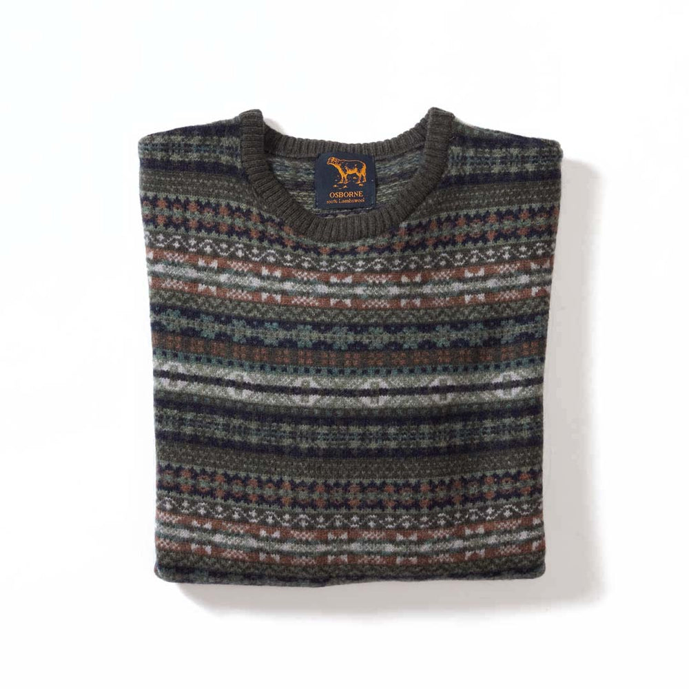 Lambswool Fair Isle crew neck - Col 8