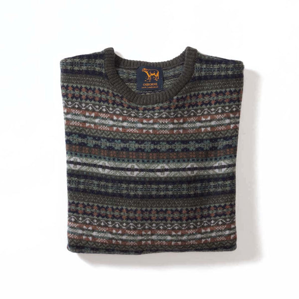 Lambswool Fair Isle crew neck - Col 8