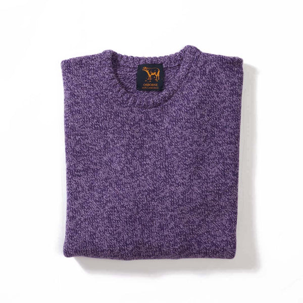 Lambswool molted crew neck - Aubergine dahlia