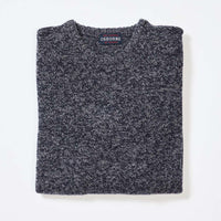 Lammwolle gemolkener Rundhalsausschnitt - Indigo Melange/Grey Mix