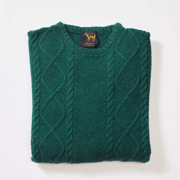 Lambswool large cable crew neck - Cossack