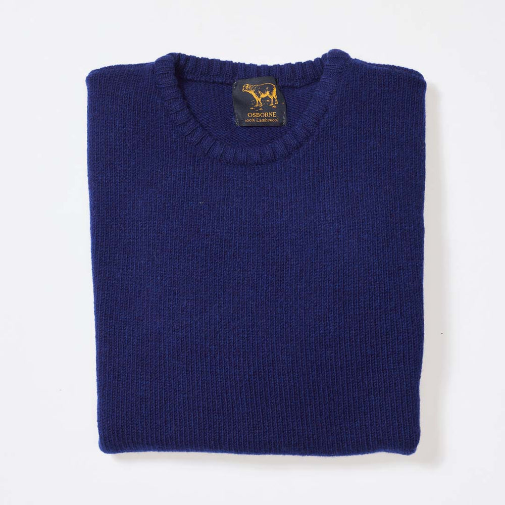 Lana d'agnello girocollo mélange - Dark Cobalt