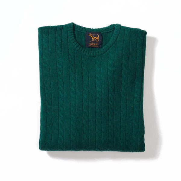 Lambswool small cable crew neck - Cossack